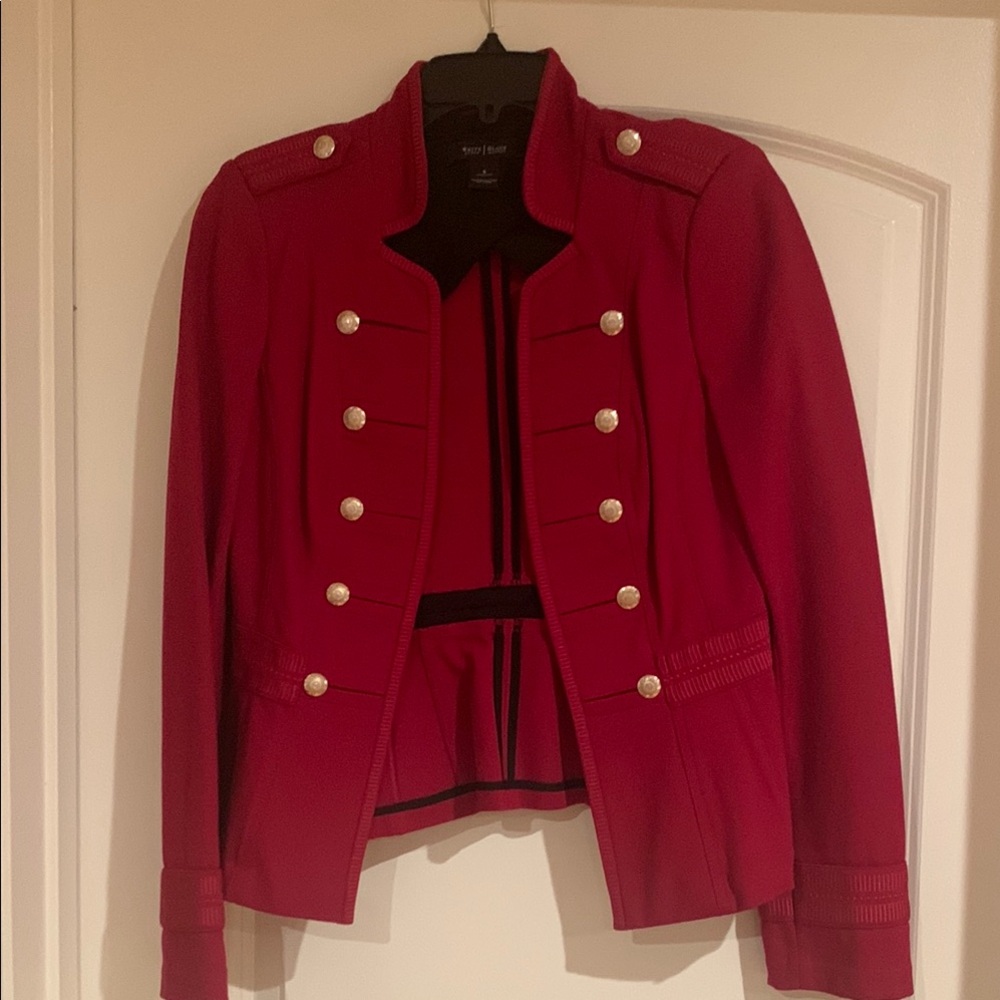 Red Military Style Women's Jacket